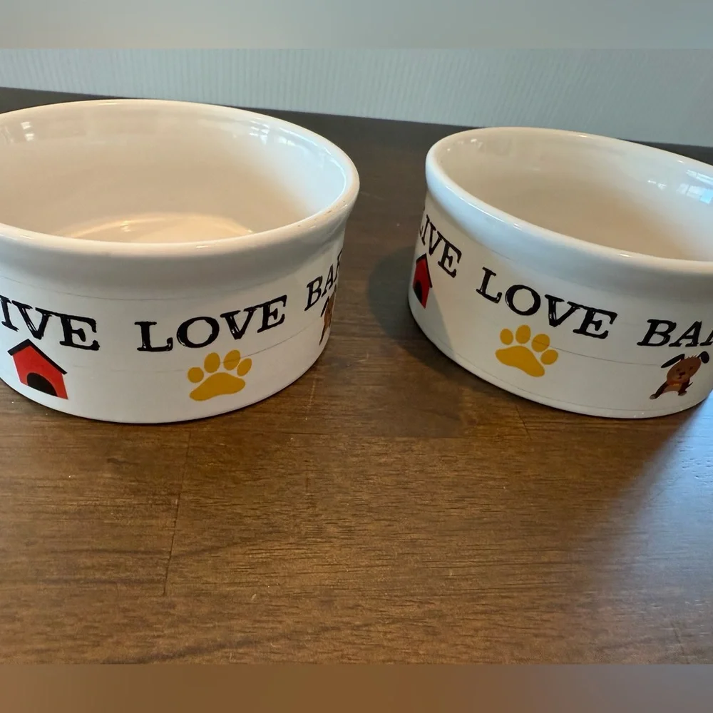 GIBSON-Set of 2 ceramic dog bowls